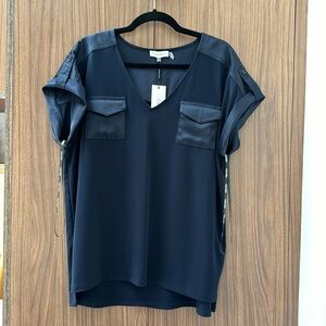 Navy blue Calvin Klein blouse, size: L